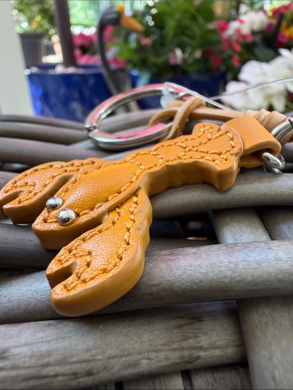 Coach Orange Leather Lobster Keychain Charm - Picture 2 of 7